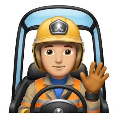 A guy driving in private car with helmet and golves sticker