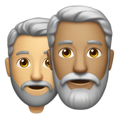 a grey bearded man and a poulp sticker