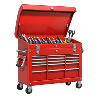 red mechanic tool table sticker