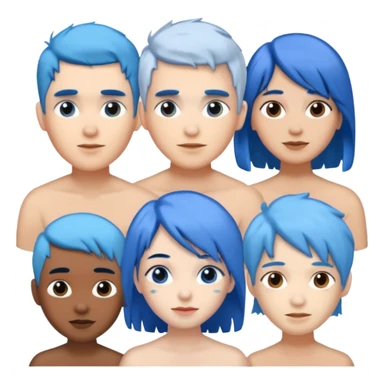 blue haired humans sticker