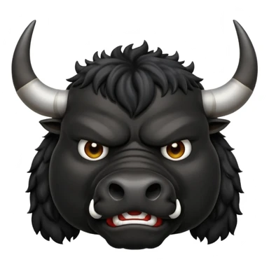 Emoji angry powerful black bull steaming from nose sticker