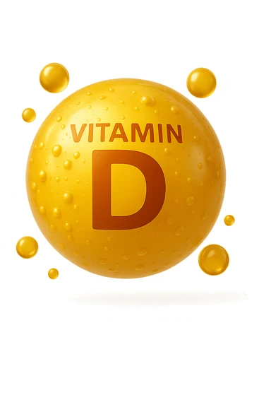 particella in 3d di Vitamina D gialla, iperrealistica in 3d sticker