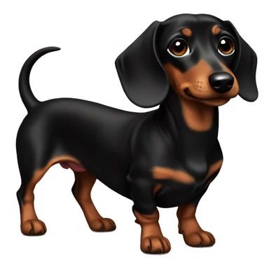dachshund all black sticker