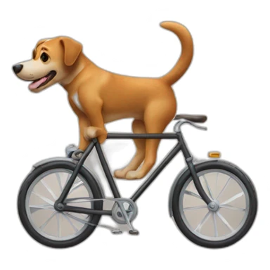 Dog upon bycycle on men sticker