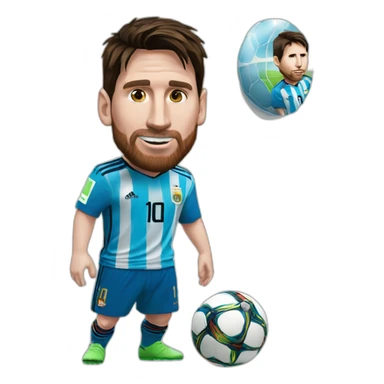 Lionel Messi qui tient la coupe du monde sticker