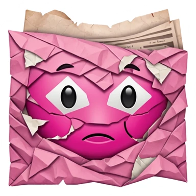 mac os mixed papers skeuomorphic pink sticker