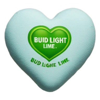 One of those chalky candy heart that reads Bud Light Lime sticker