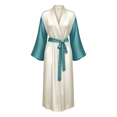 Plain white silk long robe, extra long sleeves, high definition sticker