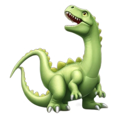 Un poulé sur un dinosaure sticker