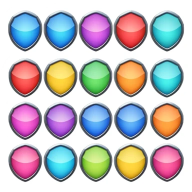 Yuvarlak Renkli Kalkanlar sticker