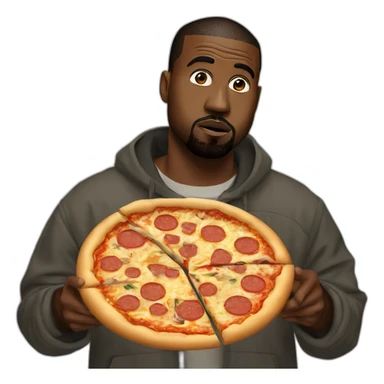 Kanye West holding Pizza  sticker