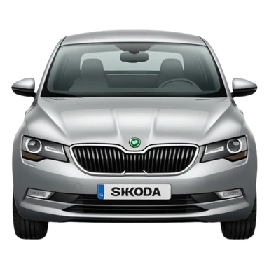 Stribrne Auto škoda sticker