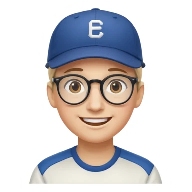 smiley emoji, baseball cap, spectacles sticker