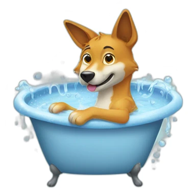 A dingo taking a bath sticker