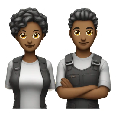 satisfactory video game and Factory game worker headshot still sticker