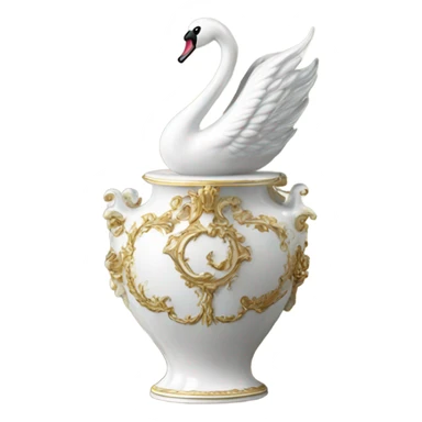 Rococo elegant swan vase sticker
