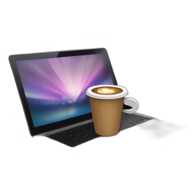 coffee and laptop sticker
