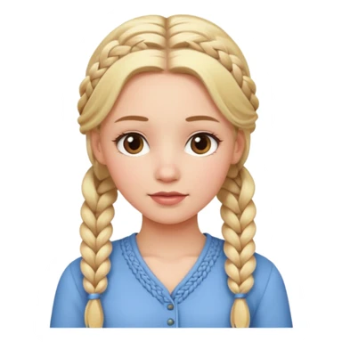 white girl with blonde braids all over her hair  sticker