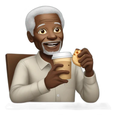 Kofi Annan Drinking coffee eating naan bread sticker