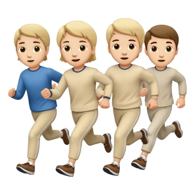 Chaos with children in beige and white clothes  sticker