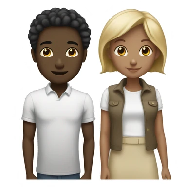 black boy and white girl together  sticker