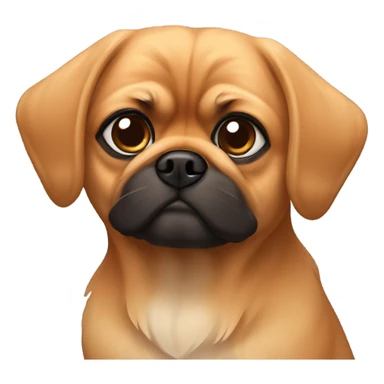 Reddish blonde cross between a puggle and Pekingese dog sticker