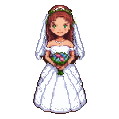 A bride with brown hair sticker