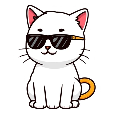 black cat wearing sunglasses sticker
