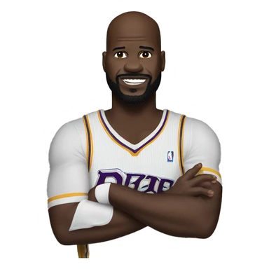 shaq o neal with a rim in his hands sticker
