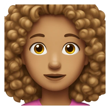 Girl with inhaler tan curly brown hair long sticker