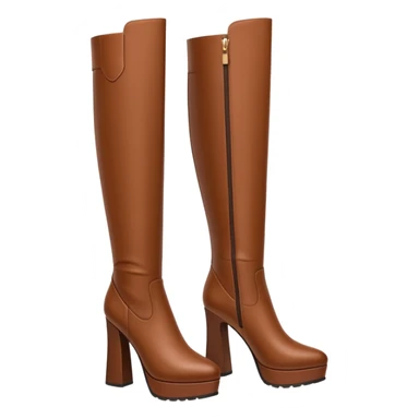 brown y2k heeled knee high boots sticker