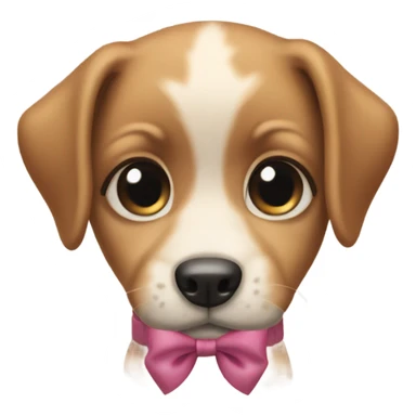 Puppy eyes with a bow sticker