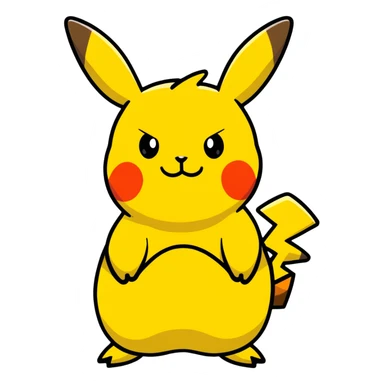 pudgy Pikachu with cartoon spots sticker