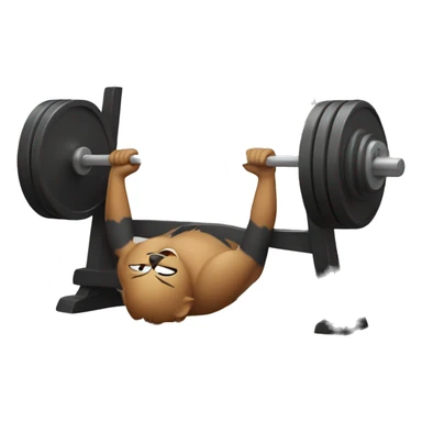 Cat bench pressing sticker