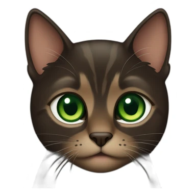 brown and black cat with green eyes sticker
