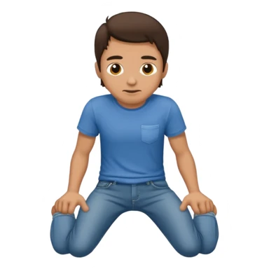 Crawling brunette man on all 4 sticker