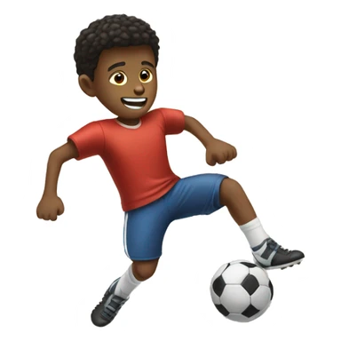 A boy kicks a football sticker