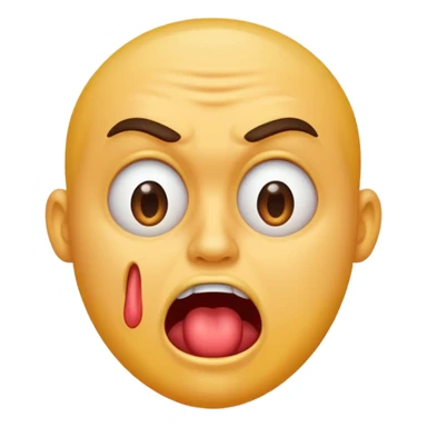 Crazy looking guy drooling  sticker