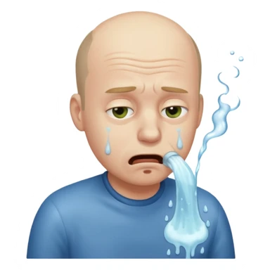 idiot balding vomiting sticker