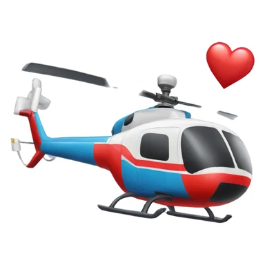 helicopter with heart sticker