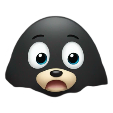 a mole coming out of the ground sticker