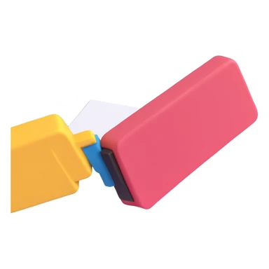 Eraser removing line on paper sticker