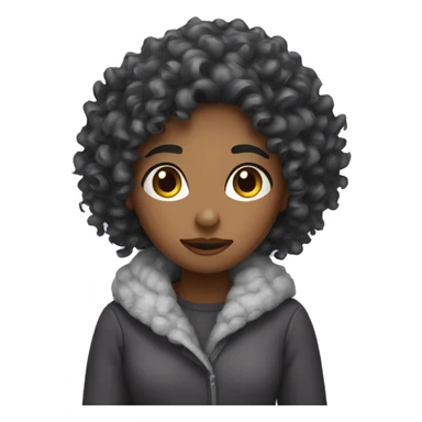 Curly Girl with cold sticker