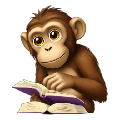 Monkey Reading Book sticker