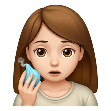 a girl taking a really bad smelly poop sticker