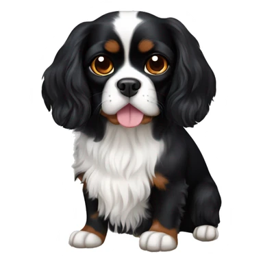 Completely black Cavalier King Charles spaniel sticker
