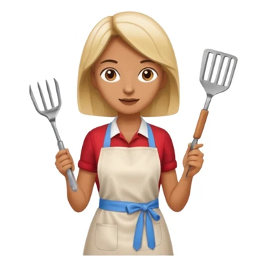 woman grilling bbq sticker
