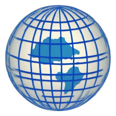 globe with blue meridians sticker