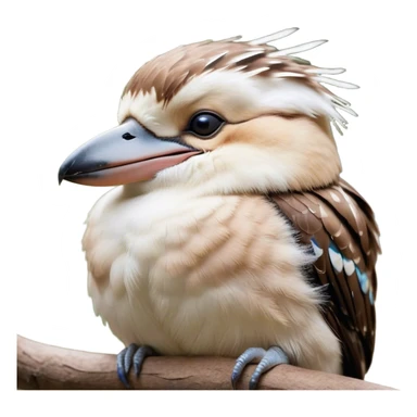 Meme-Worthy Cute Sleeping Kookaburra Portrait Emoji, Head resting peacefully with a contented smile, showcasing a stout build and a luxuriously soft brown plumage, eyes shut in a serene, restful doze, Simplified yet hilariously adorable features, highly detailed, glowing with a soft, drowsy light, high shine, relaxed and utterly lovable, stylized with an air of playful laziness, bright and heartwarming, soft glowing outline, capturing the essence of a comically sleepy kookaburra, so meme‐worthy it feels like it could instantly become the next viral sensation of adorable slumber! sticker