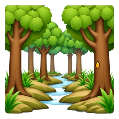 alluvial/riparian woodlands (simplistic; iOS emoji style) sticker